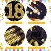 18th Birthday Party Decorations for Boys and Girls Black Gold Happy 18th Birthday Door Cover Banner with 18pcs 18th Birthday Black and Gold Balloons for 18th Birthday Anniversary Party Decor Supplies