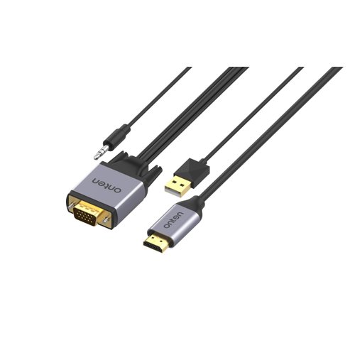 ONTEN VGA to HDMI Adapter VGA Male to HDMI Male Converter with 3.5mm Audio Jack(Input) for TV Stick, Raspberry Pi, Laptop, Monitor, PC, Tablet, Digital Camera, Etc (3 m)