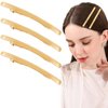 4 Pcs Metal Hair Clips French Hair Barrettes Flat Spring Clamps Strong Hold Vintage Hair Clips Snap Hair Accessories for Women Girls (Gold)