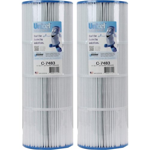 Unicel C-7483 81 Square Foot Media Replacement Pool Filter Cartridge with 176 Pleats, Compatible with Hayward Pool Products (2 Pack)