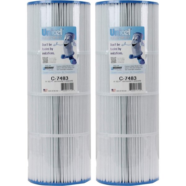 Unicel C-7483 81 Square Foot Media Replacement Pool Filter Cartridge with 176 Pleats, Compatible with Hayward Pool Products (2 Pack)