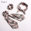 Silk Satin Hair Scrunchies, Hair Scarf with Flower Pattern, Stripe Printed Hair Bobbles for Ponytail Holder (8 Pcs Classic Bandana)