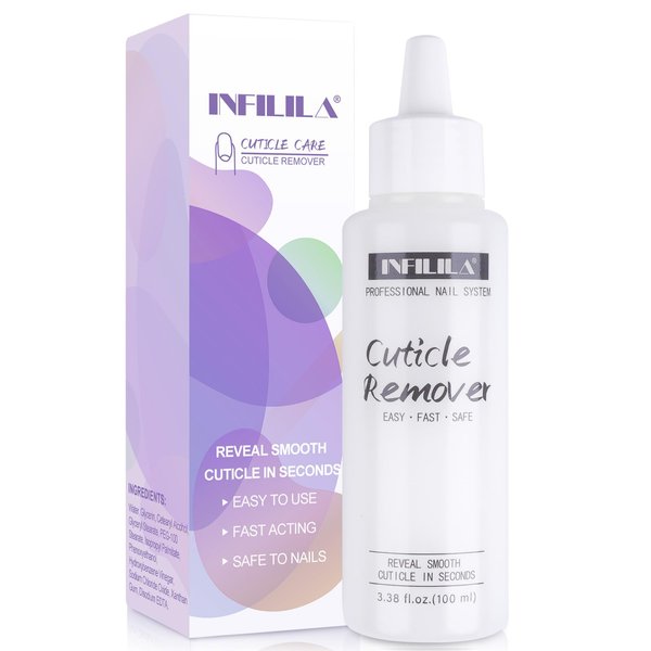 NXJ INFILILA Cuticle Remover, 100ml Cuticle Softener, Instant Cuticle Remover Liquid for Hand, Foot & Nail Care, Salon Quality Cuticle Cream Professional Nail Cuticle Remover Gel Gifts for Women