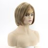 TISHINING Short Blonde Bob Wigs for White Women Blonde Highlight Pixie Bob Wig with Bangs Layered Straight Bob Synthetic Hair Replacement Wigs for Daily Party Use