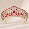HEWEICSY Red Tiaras and Crowns for Women,Wedding Tiara for Bride,Rhinestone Queen Crown,Crystal Costume Hair Accessories for Birthday Prom Party