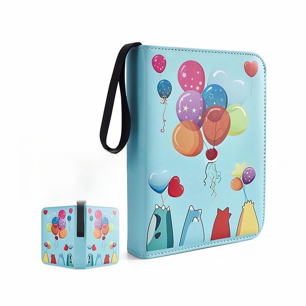 Card Binder Compatible with Pokémon Cards – 4-Pocket Album for Collectors, 400 Capacity, Portable Storage, Ideal Gift for Trading Card Enthusiasts (azure)