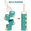 Accmor Formula Dispenser On The Go, 4 Layers Stackable Formula Container to Go, Non-Spill Portable Milk Powder Baby & Kids Snack Container,Green Pink, 2 Pack