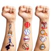 102 PCS Baseball Temporary Tattoos Sticker Softball Sports Theme Birthday Party Supplies Decorations Favors Gifts Boys Girls Adults Sporting Fans Game Player Cute Tattoo School Reward Prizes