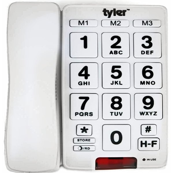 Tyler TBBP-3-WH Big Button Corded Phone with Speakerphone for Seniors and Ease of Use