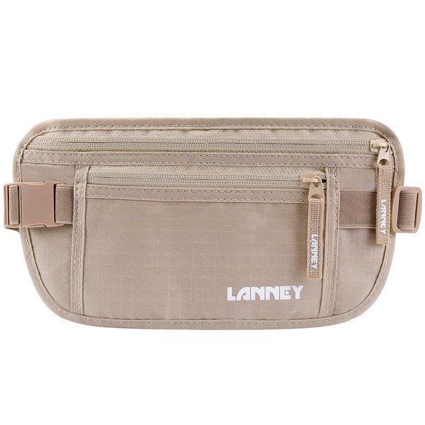Money Belt for Travel, Slim RFID Blocking Women and Men Hidden Travel Pouch Under Clothes, Passport Holder Protect Cash, Documents, Credit Card, Bonus 2 RFID Sleeves