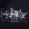 Teyglen Flower Pearl Bride Wedding Hair Comb Crystal Hair Comb Bridal Hair Piece Decorative Hair Accessories for Bride Rhinestone Headpiece for Women Grils (Rose gold)