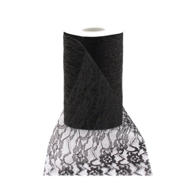Offray Lacey Craft Ribbon, 6-Inch by 25-Yard Spool, Black