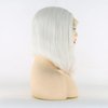 BTWTRY White Color Synthetic Lace Front Wigs Short Hair Style Heat Resistant Fiber Bob Wig for Black Women Middle Part Cosplay Wig (12inch, Snow White)