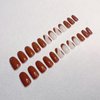 24 Pcs Press on Nails, Sunjasmine Fake Nails with Designs, Acrylic Nails False Nails with Nail Glue for Women (Medium Brown)