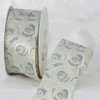 Sage Green and Cream White Floral Ribbon 1.5" x 27 Yards
