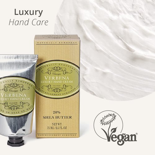 Naturally European VERBENA Luxury Hand Cream Boxed 20% Shea Butter 75ml