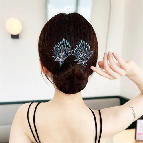 CHCTD Rhinestone Flower Hair Clip, Deft Bun Hair Twister, Lazy Hair Curler Bun Maker, Whale Tail Rhinestone Flower Hair Clip, Easy Bun Hair Bun Maker, Hair Twist Bun Maker,Hair Pins for Buns (01)