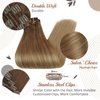 Full Shine Balayage Clip in Hair Extensions Human Hair Blonde Clip in Extensions Human Hair Color 10 Light Brown Fading to 14 Blonde Remy Clip Hair Double Weft Clip in Hair 7 Pcs 12 Inch