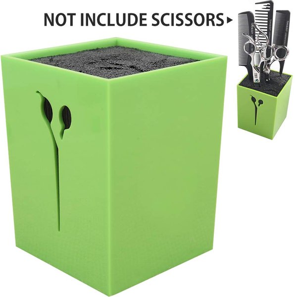 OLizee® Professional Acylic Salon Scissors Holder Box Hairdressing Combs Clips Organizer Rack for Hair Stylist(Green)