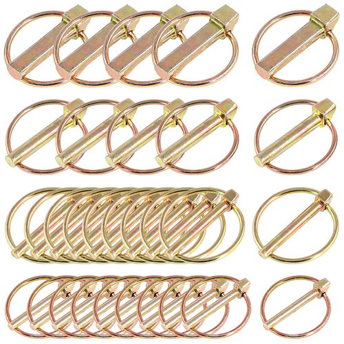 Glarks 30Pcs Heavy Duty Lynch Pin Assortment Kit for Farm Tractors Trailers Trucks Mowers