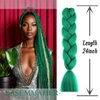 BASEMMAHER Green Braiding Hair Extensions for Women Girls 24 Inch Ombre Jumbo Color Hair Soft High Temperature Resistance Synthetic Braiding Hair Twist Crochet Braids Hair 2 Pcs