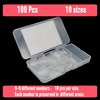 NOVO OVO 100 pcs Long Hawk Curved Nail tips, Clear Cystal Extra Super Extreme Deep Curve Half Cover Tapered Square Eagle Claw Soft Gel False Nail Extension for Acrylic Nails x 10 Sizes in Box