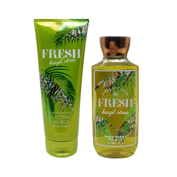 Generic Bath and Body Work Fresh Brazil Citrus - Duo Gift Set - Body Cream & Shower Gel