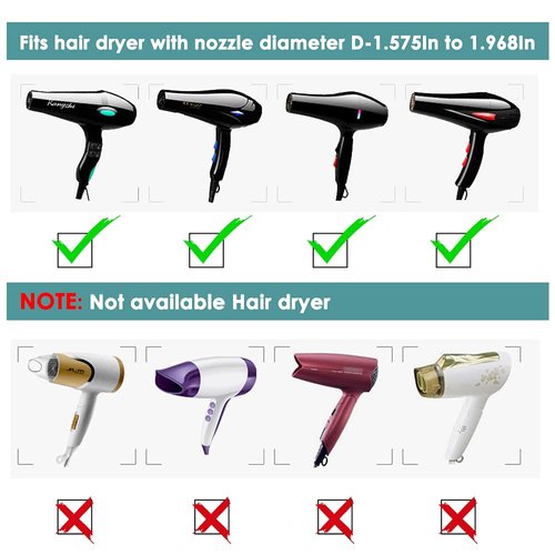 Universal Collapsible Hair Dryer Diffuser - Travel and Easy Storage - Fit Most of Hair Dryers KingKam-Black