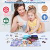 Puzzles for Kids Ages 4-8,Kids Puzzles in a Metal Box,Winter Princess Snowman Puzzles,Kids Boys Girls Learning Educational Puzzles Packed in Tin Box,60 Pieces