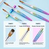 6PCS Acrylic Nail Brush Set, 4/8/10/12/14/16. Kolinsky Nail Art Brushes for Acrylic Application, Sturdy Handle Oval Shaped Acrylic Powder Nail Design Tools for Professional Manicure DIY Home