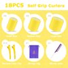 Self grip hair roller set,18 pcs,Hair rollers with hair roller clips and comb,Salon hairdressing curlers,DIY Hair Styles, Sungenol 3 Sizes Yellow Hair Rollers in 1 set