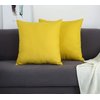 TangDepot Handmade Decorative Solid 100% Cotton Canvas Throw Pillow Covers /Pillow Shams, (18" x18" , Deep Yellow, 1 Count (Pack of 1))