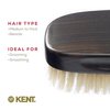 Kent MN1B Finest Men's Military Style Rectangular Ebonywood Hair Brush with 100% Natural White Boar Bristle - Ideal for Fine or Thinning Hair, Sensitive Scalp Brush, 360 Wave, and Beard Straightener