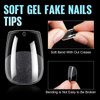 TOMICCA Extra Short Coffin Nail Tips 240Pcs Full Cover Gel Nails, Soft Acrylic Gel Nail Tips for Nail Extension, 15 Sizes Pre-shaped Half Matte Fake Gel Nail Tips for Beginner DIY Nail Salon