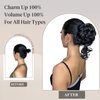 aforystanys Messy Bun Hair Piece Claw Clip Hair Bun Extension Black Curly Wavy Tousled Updo Hair Extensions Synthetic Chignon Buns Hair Pieces for Women