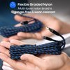 TALK WORKS Long Controller Charging Cable for Playstation 4-10-Foot Long Braided Micro USB Cord Charger Cord for PS4 Controller - Blue-Black, 2 Pack