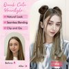 REECHO 2 PCS Mini Claw Clip in Messy & Cat Ears Hair Bun Extensions HB001 Wig Accessory Updo Hairpieces for Women Girls (Pack of 2-3" Straight, Dark Chocolate Brown)