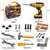 Hibility Kids Tool Set with Tool Box & Electronic Toy Drill, Pretend Play Kids Construction Kits, Toy Tools for Toddlers 3-5, Kids Tool Sets for Boys Ages 4-6