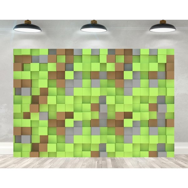 Ticuenicoa 5×3ft Game Birthday Decorations Pixel Miner Theme Party Supplies Include Banners,Boys Birthday Party Decorations Background