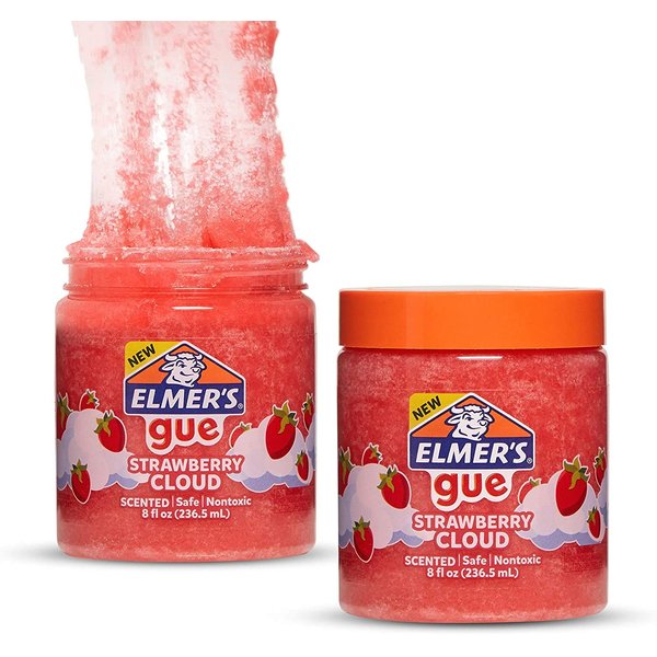 Elmer's GUE Premade Slime, Strawberry Cloud Slime, Scented, 2 Count