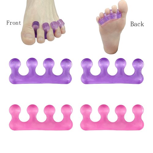 Set of 4 Toe Spacers, Gel Toe Separators for Pedicure, Nail Polish, Toenail Trimming