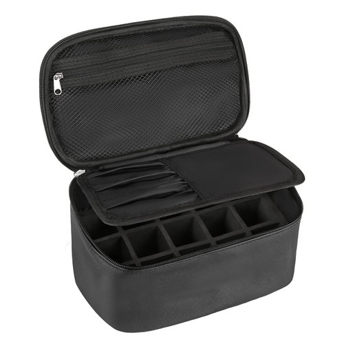 Nail Polish Bag Nail Art Set Organizer Nail Polish Travel Case Nail Tool Bag Nail Polish Holder With Compartment Manicure Set Accessories Travel Bag Gift for Women (black)