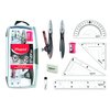 Maped Study Geometry 10 Piece Set, Includes 2 Metal Study Compasses, 2 Triangles, 6 Ruler, 4 Protractor, Pencil for Compass, Pencil Sharpener, Eraser, Lead Refill (897010)
