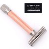 The Parker Variant Adjustable Double Edge Safety Razor, Customize Your Shave with a Turn of The Dial from Mild to Aggressive - 5 Blades Included (Rose Gold)