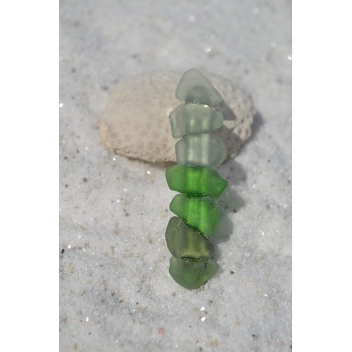 Genuine Shades of Green Beach Glass French Barrette Hair Clip