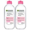 Garnier SkinActive Micellar Water for All Skin Types, Facial Cleanser & Makeup Remover, 13.5 Fl Oz (400mL), 2 Count (Packaging May Vary)