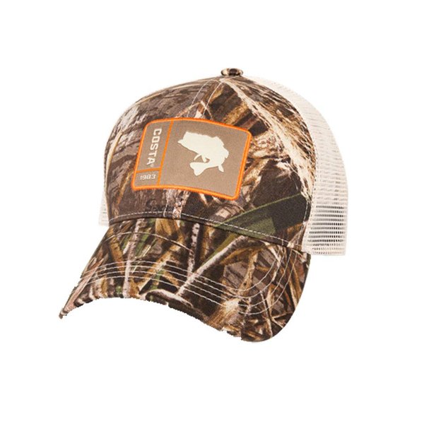 Costa Original Patch Bass Trucker Hat Camo OS