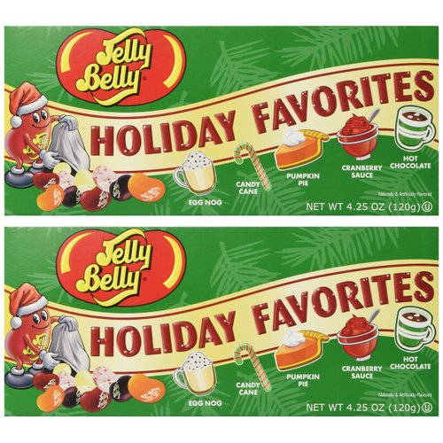 (Set/2) Jelly Belly Christmas Holiday Favorite Flavored Candy Beans Gift Box,8.5 oz