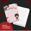 Desert Cactus Ninja Boy Style 1 Happy Birthday Invitations Invite Cards (10 Count) With Envelopes Boys Girls Kids Party (10ct)
