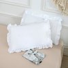 MoonxHome Ruffled Pillow Shams, Pack of 2 Edge Ruffled Pillow Cases 100% Brushed Microfiber Standard Size Bedding Pillow Covers with Envelope Closure (20x26 inches, White)